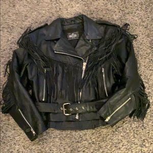 Genuine leather women’s motorcycle jacket